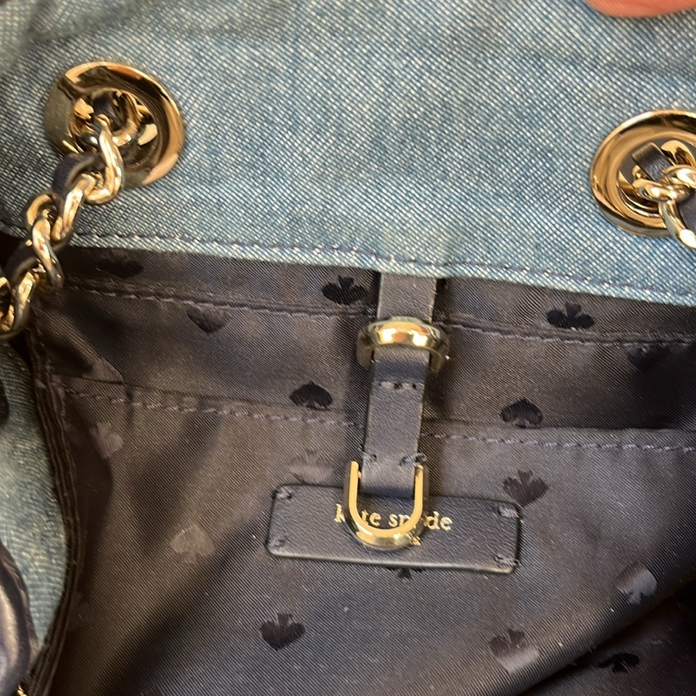 Kate Spade “Briar Lane” quilted denim bucket backpack - EUC - Picture 10 of 11
